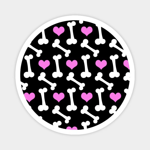 Cute Dog Bone Hearts Pattern Magnet by epiclovedesigns